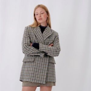Maje CHECKED BLAZER-STYLE COAT